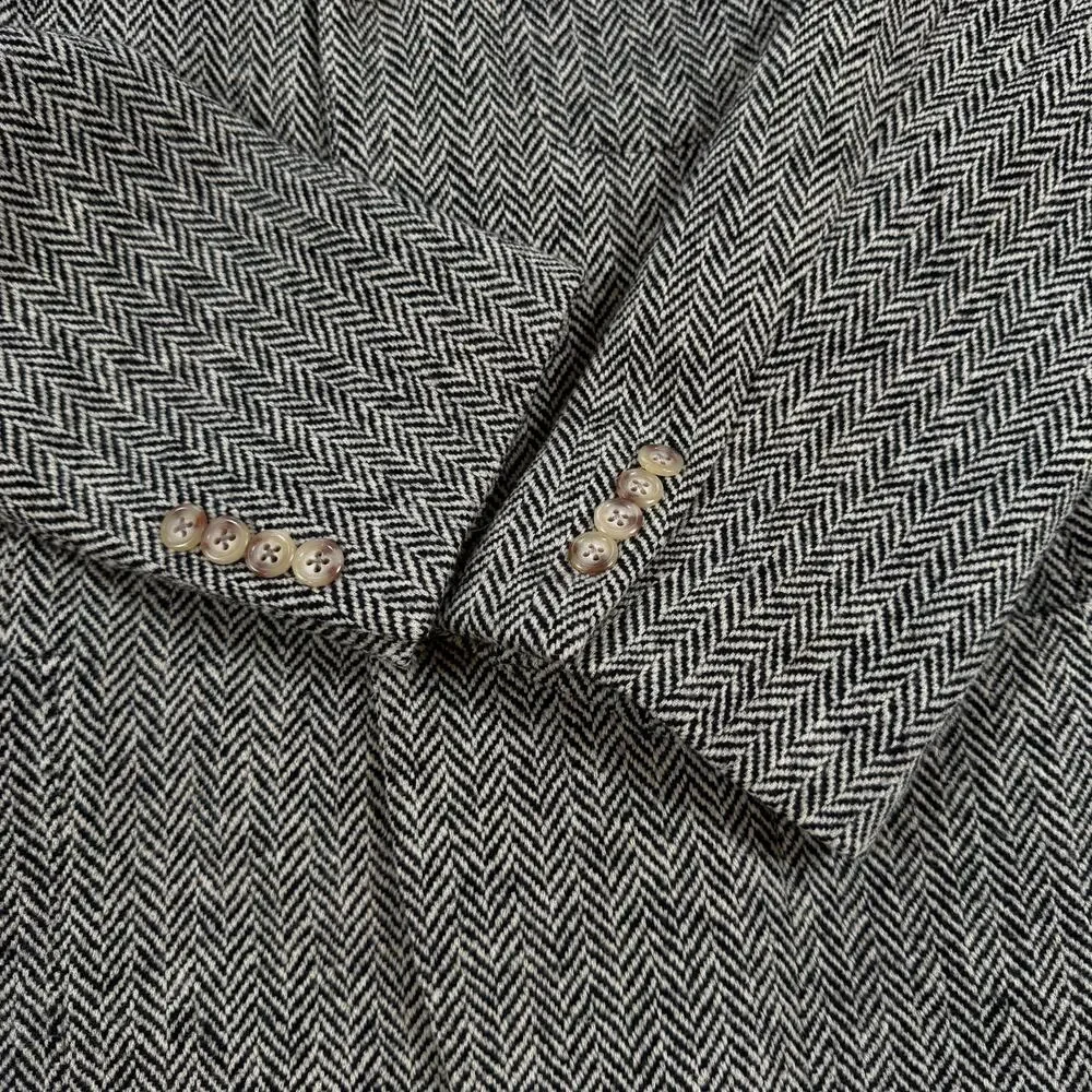 Polo Ralph Lauren Herringbone Wool Blazer Italy Blue Label 42 Brown